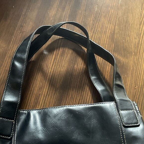 Nine & Co Black Snap Closure Large Shoulder Bag with Wide Strap Gently Used - Picture 3 of 12